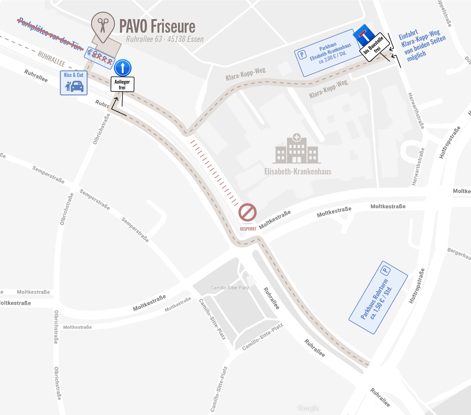 Anfahrt trotz Baustelle ganz einfach